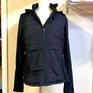 Black zip up hoodie worn once